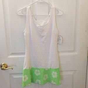 Show No Love tennis dress small white/lime green
